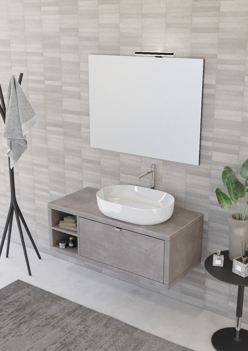 Mobile bagno con cassetto e ripiano L.110, Niagara 41