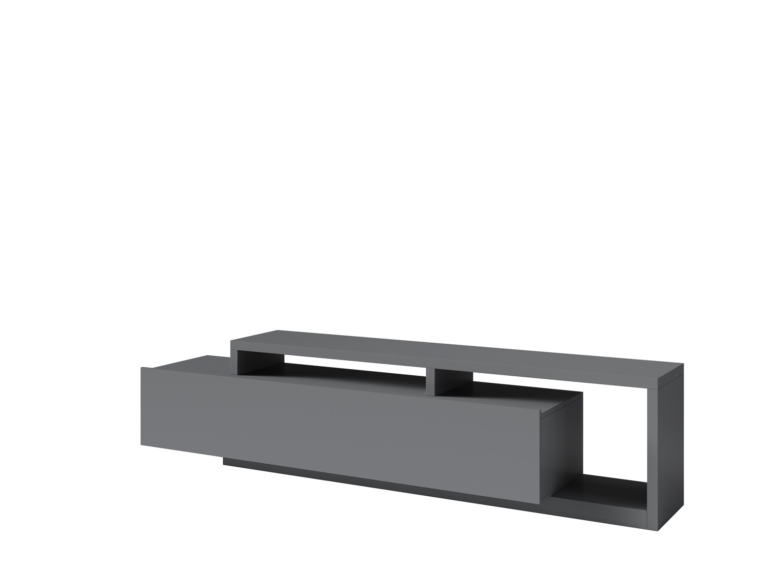 Porta TV con cassetto, finitura antracite L.219 cm