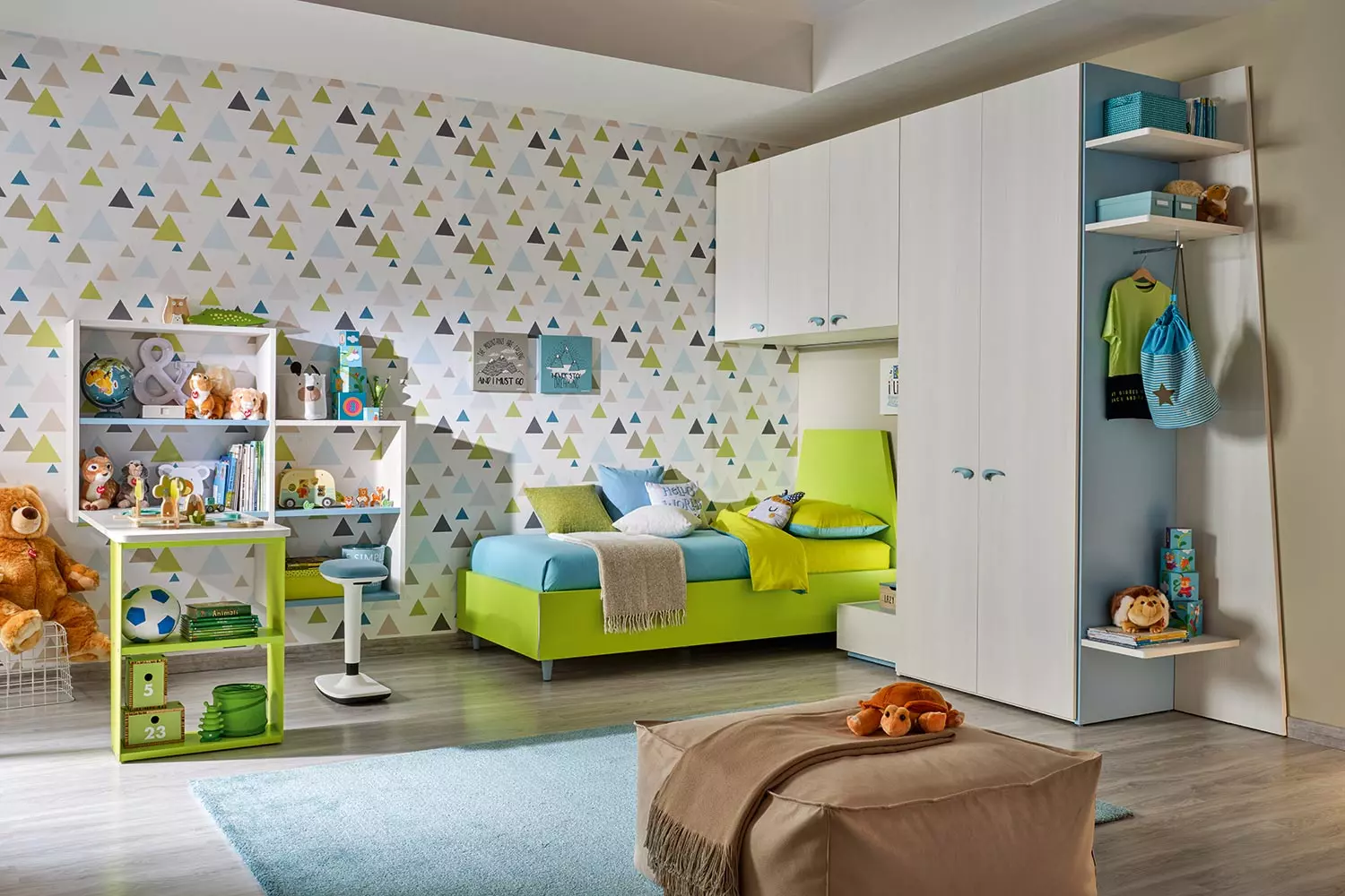 letto singolo moretti verde