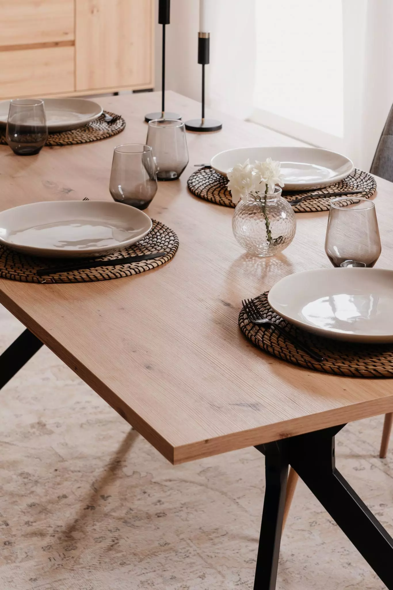 Nuovo Tavolo da pranzo, colore Rovere oak e Nero