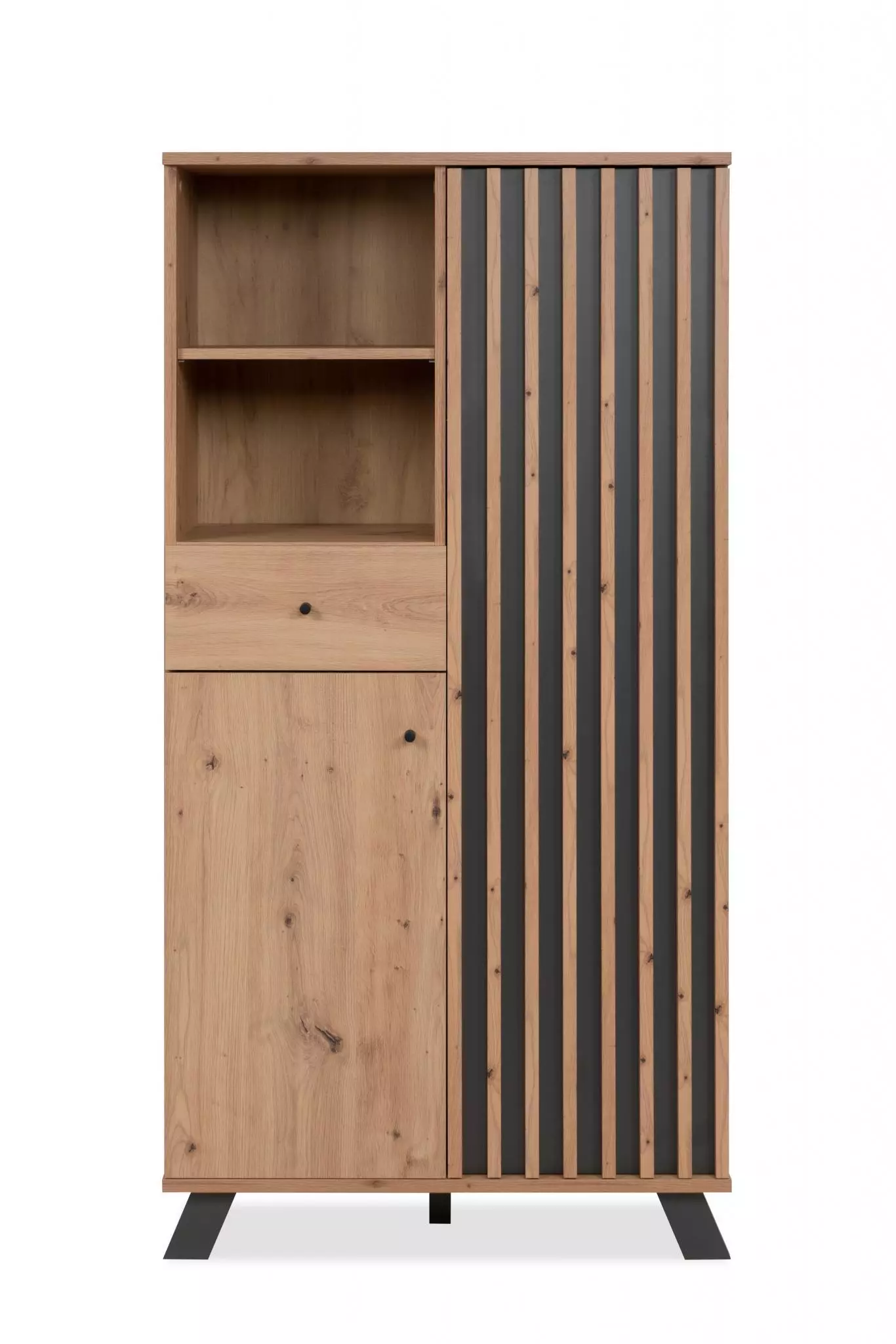 Madia alta stile nordico, finitura Rovere Oak e Antracite in offerta 