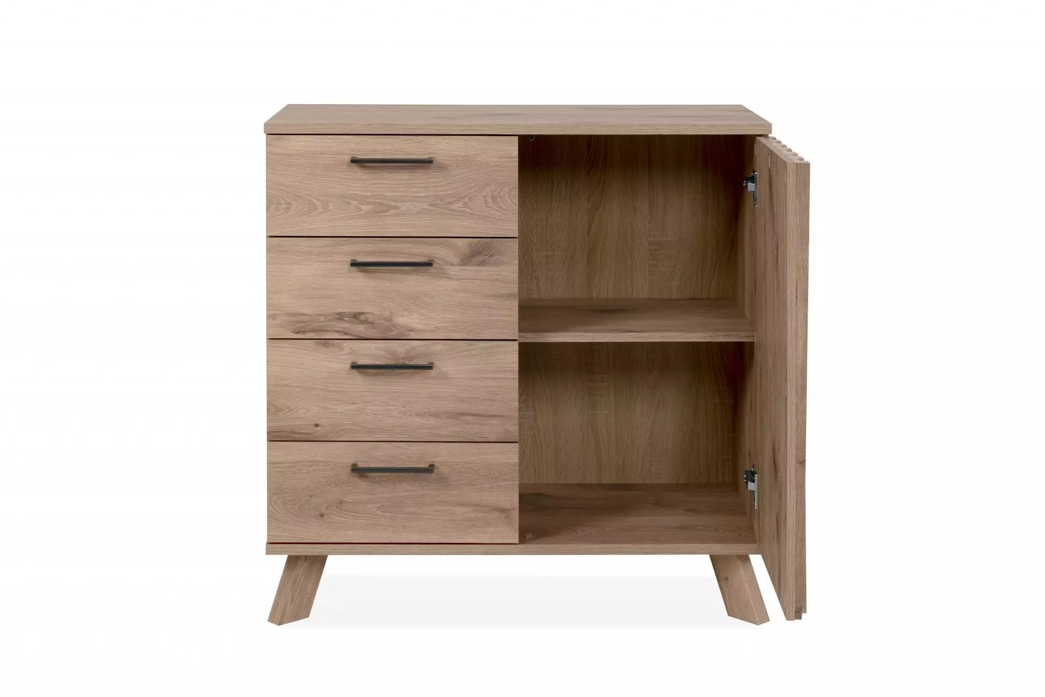 Credenza 1 anta e 4 cassetti finitura Quercia del Nord