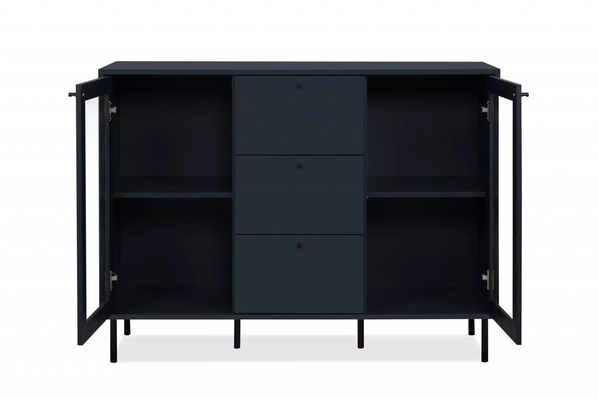 nuova Conveniente Madia 2 ante e 3 cassetti, finitura Blu scuro