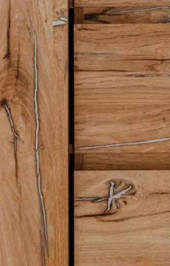 Madia alta Tromso con 1 anta e 3 cassetti in finitura Rovere anticato