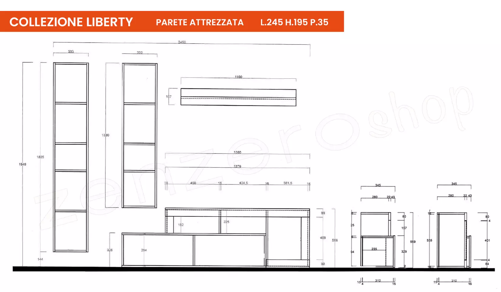 parete con colonne mercure