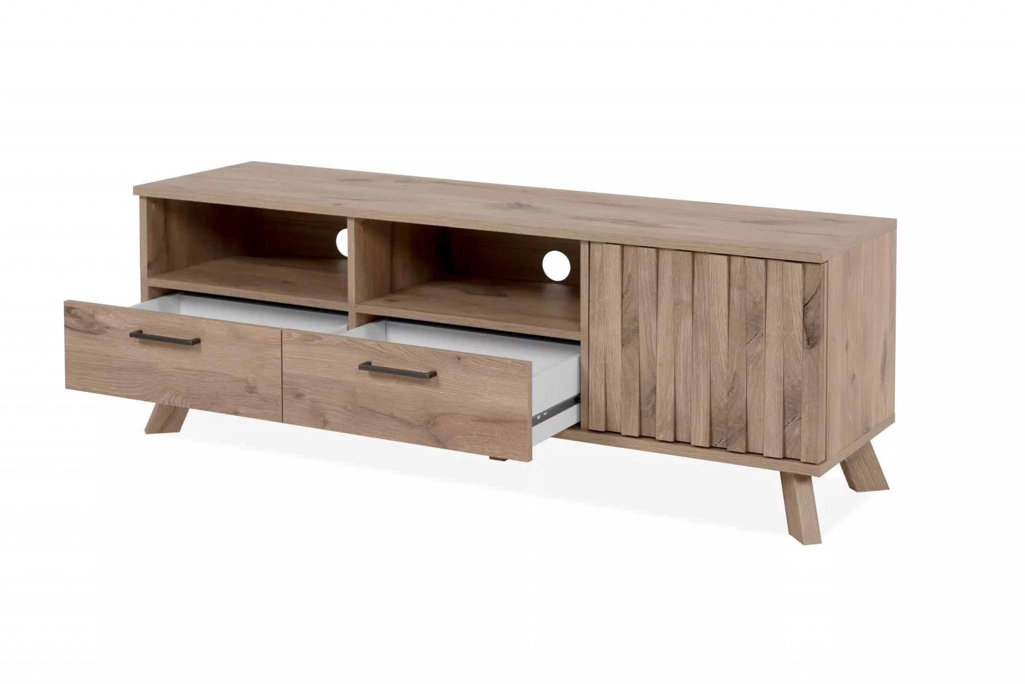 Mobile TV stile nordik finitura Quercia 