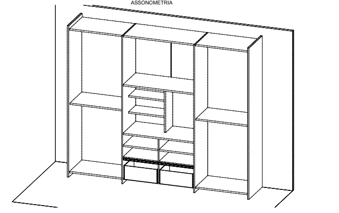 armadio scorrevole con vano tv