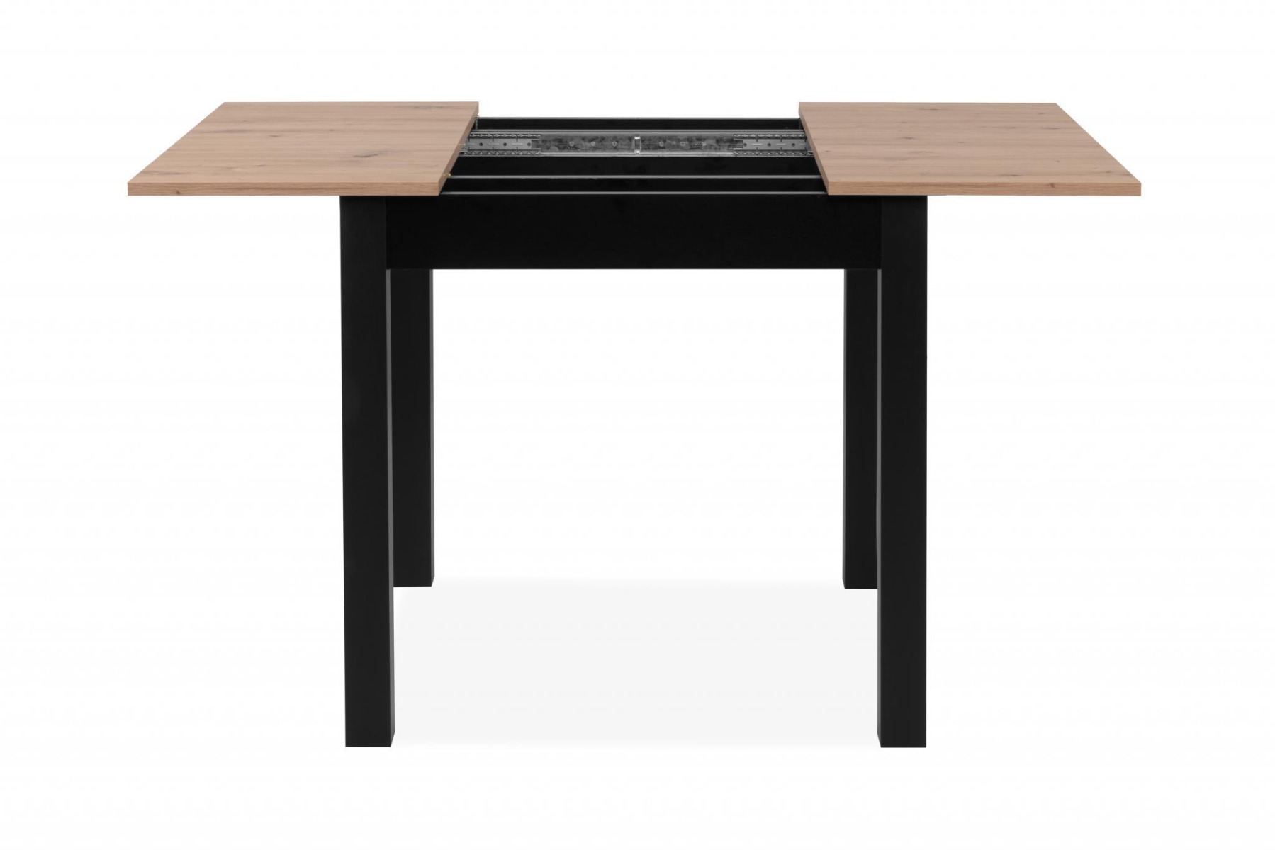 Tavolo allungabile stile nordico, finitura Rovere oak e Nero