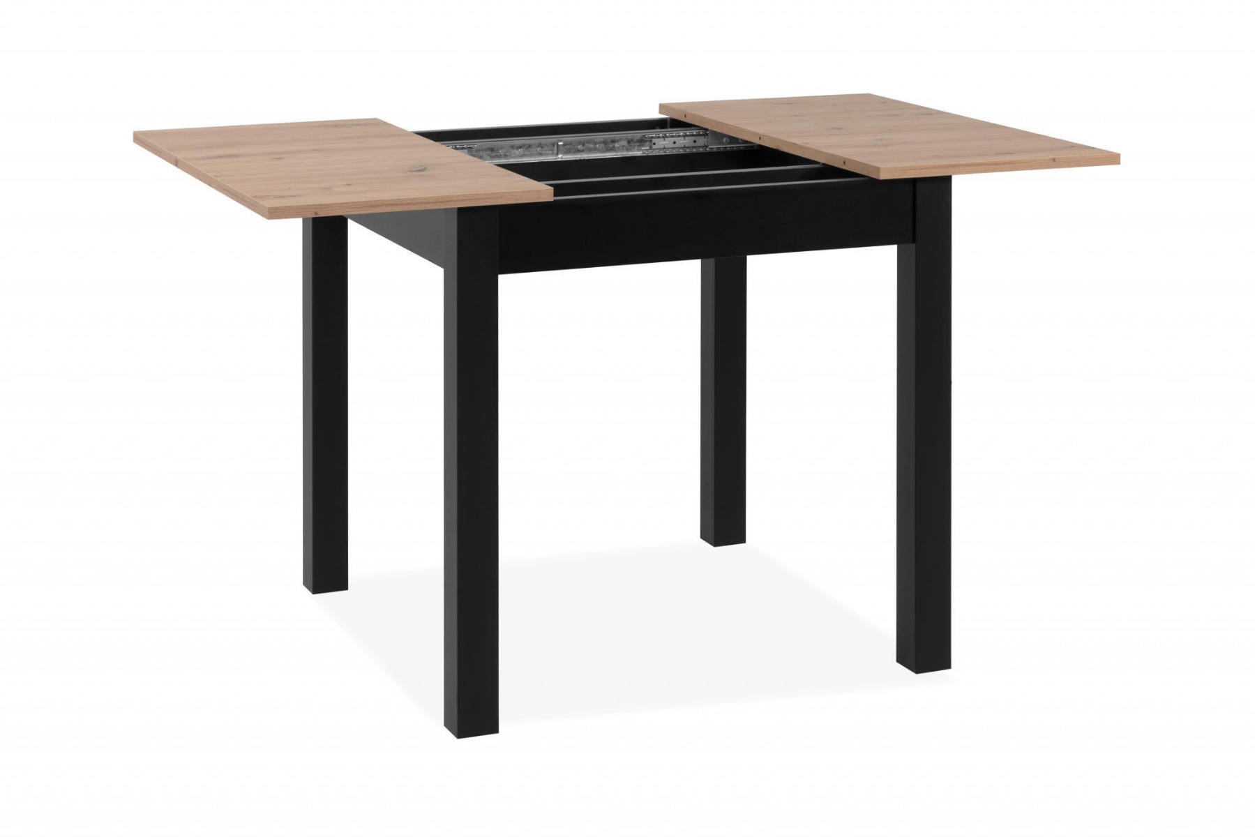 Tavolo allungabile stile nordico, finitura Rovere oak e Nero