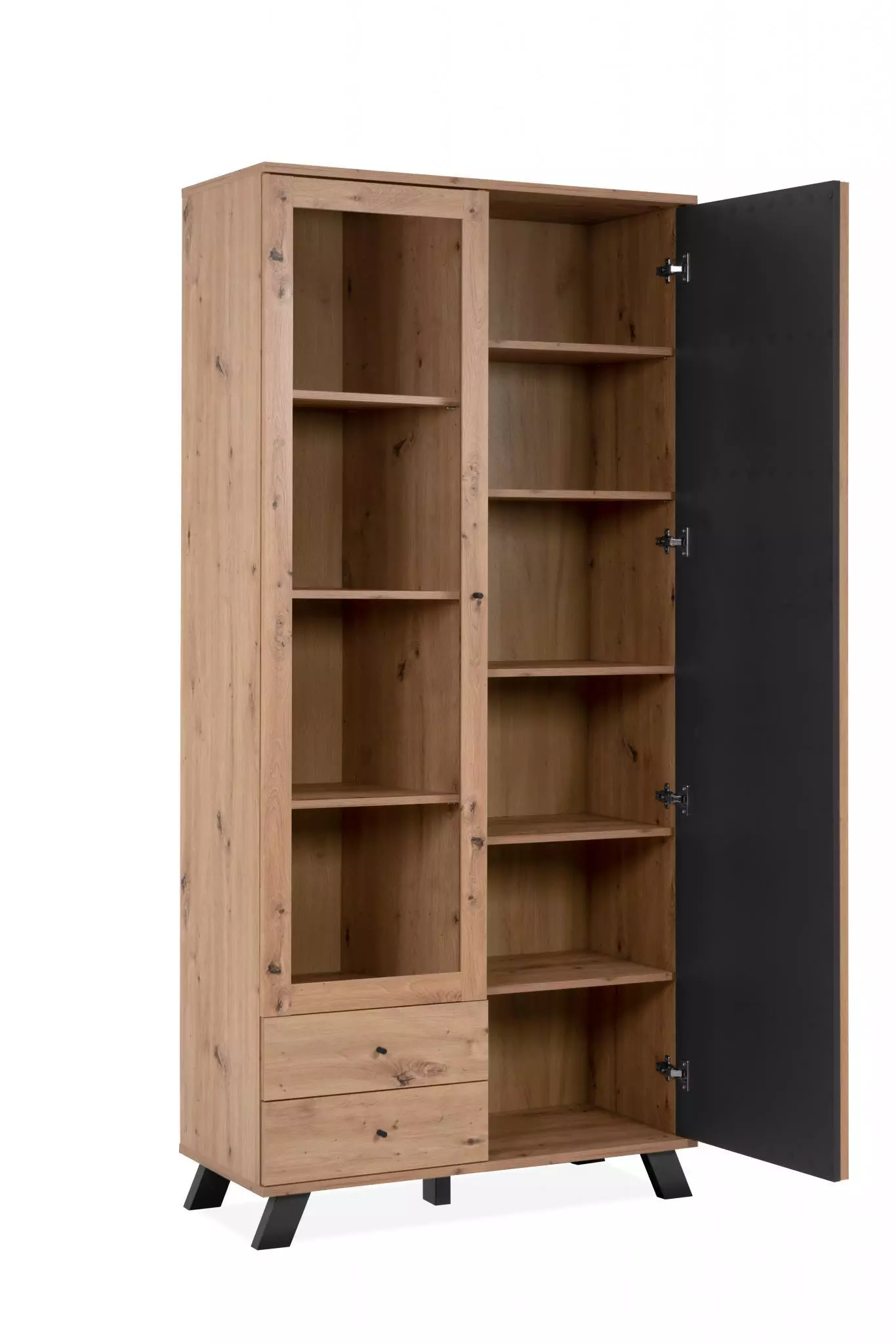 Offerta Vetrina stile nordico, finitura Rovere Oak e Antracite 