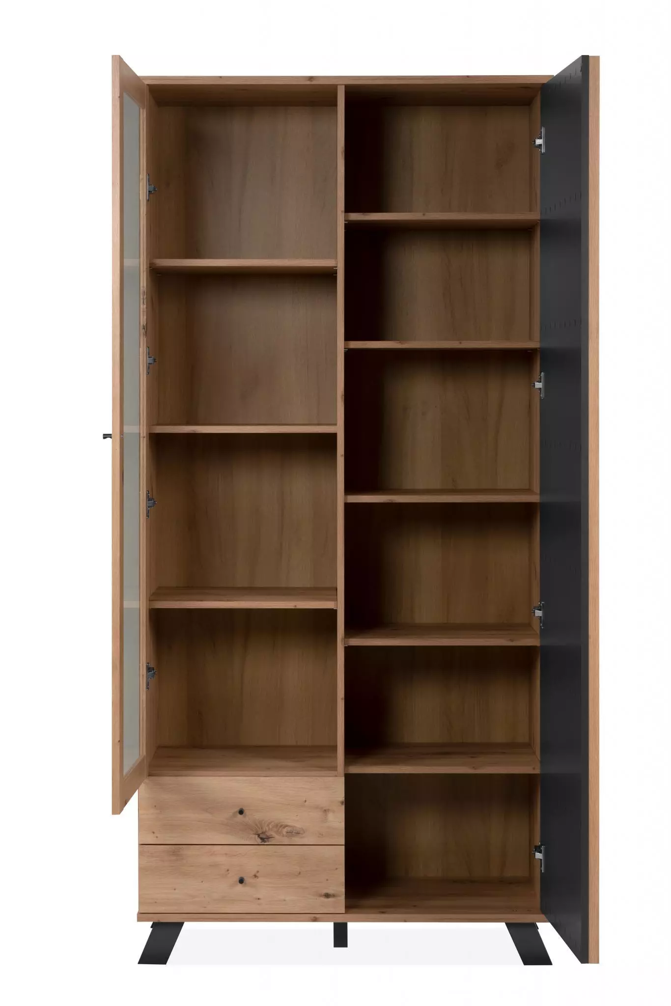 Offerta Vetrina stile nordico, finitura Rovere Oak e Antracite 