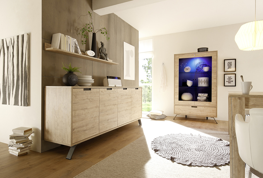 Soggiorno completo, solo come in foto, in legno Sherwood Oak