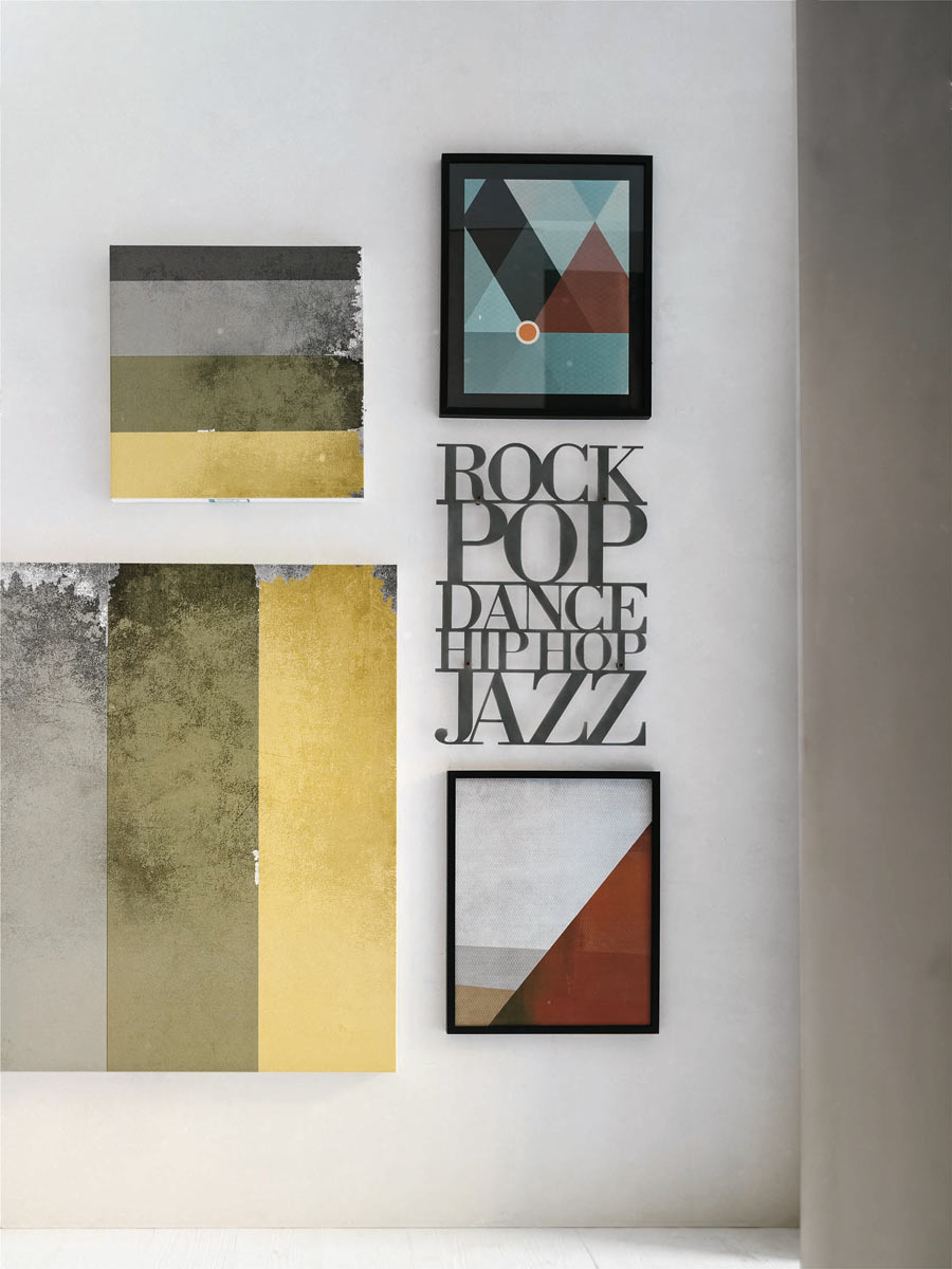 Lettering decoro muro di design, finitura opaco bianco gesso