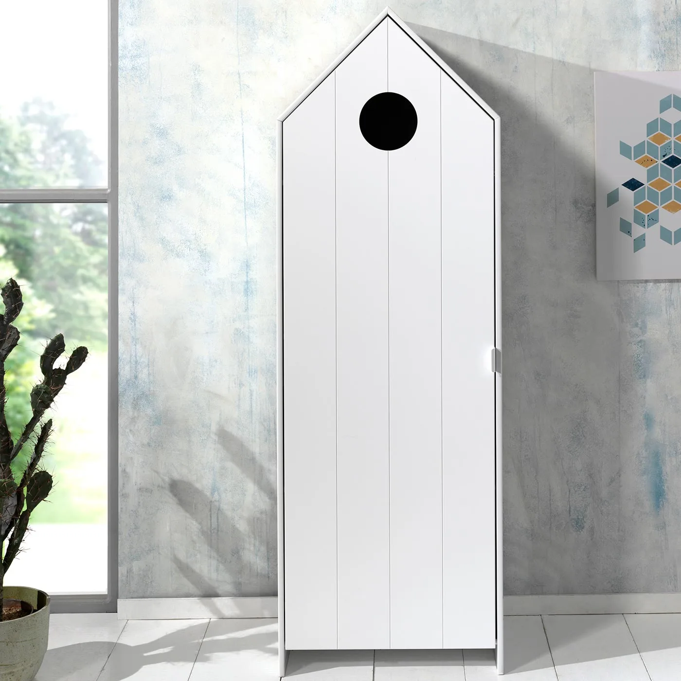 Armadietto per bambini, 58x172x37 h cm, color Bianco