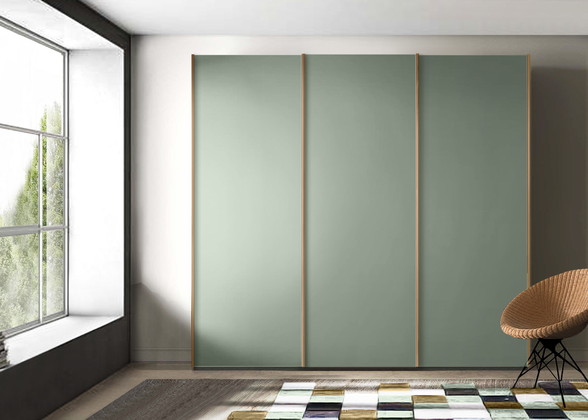 Armadio moderno a 3 ante scorrevoli in finitura Agave