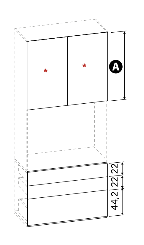 Armadio con vano tv, 3 cassetti e 4 ante, Bianco opaco