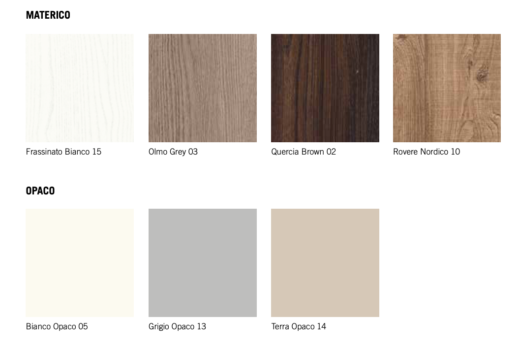 Armadio con vano tv, 8 ante battenti in finitura Quercia brown e Terra opaco