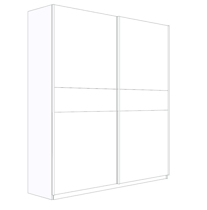 Armadio 2 ante scorrevoli, Bianco opaco, L.220