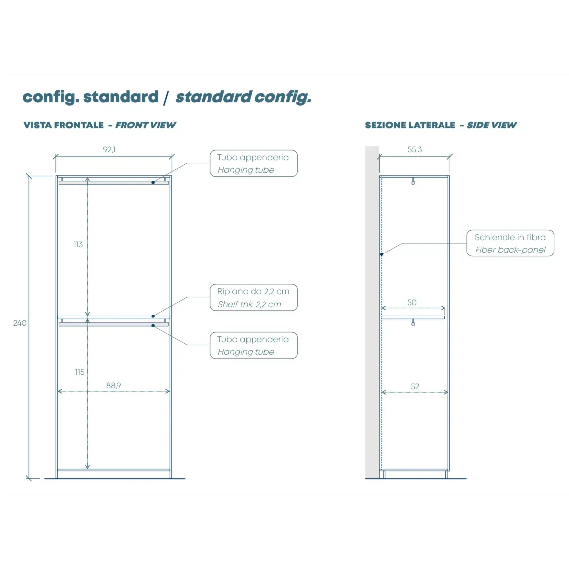 Camera matrimoniale moderna, Bianco lucido e Cadiz
