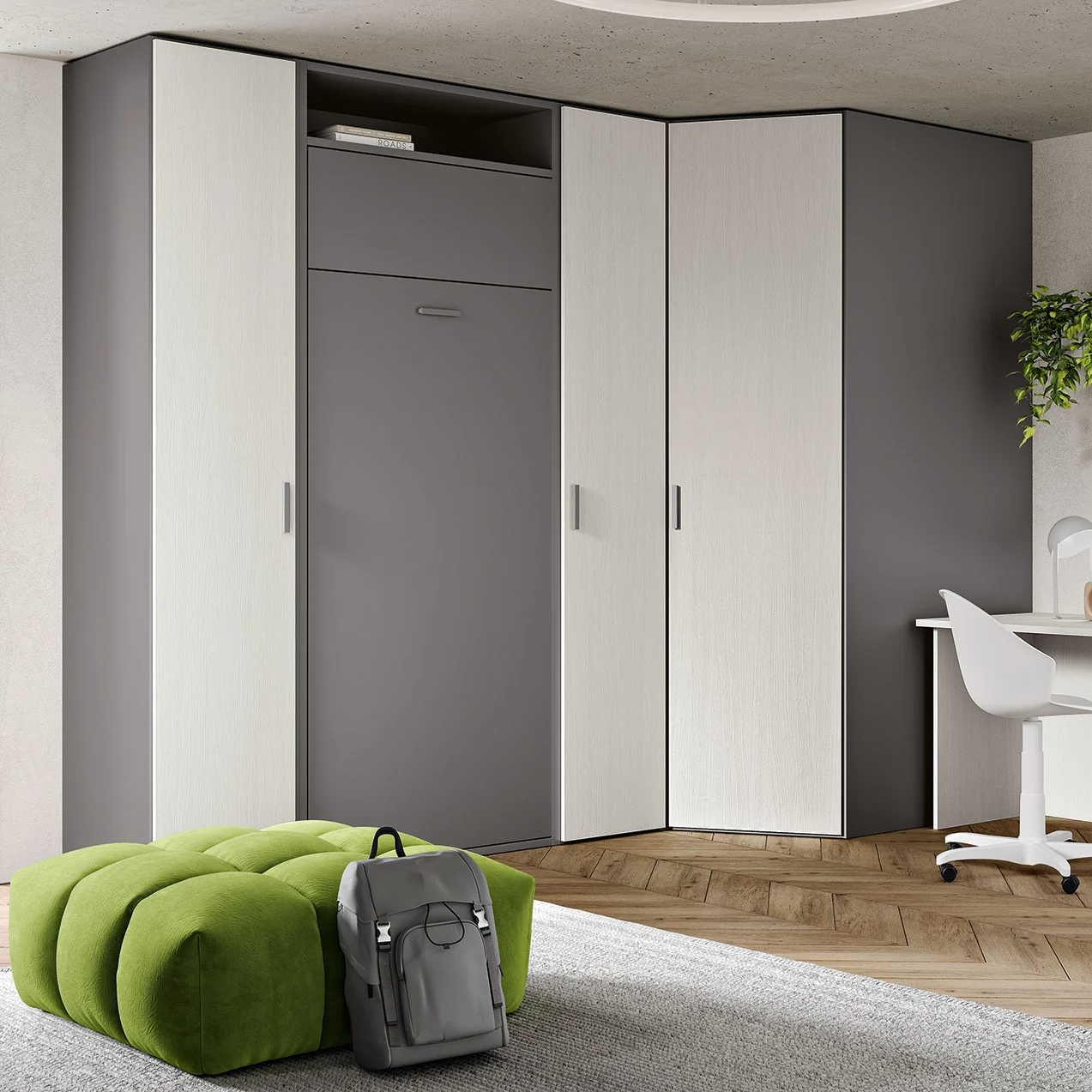 armadiatura con letto a scomparsa