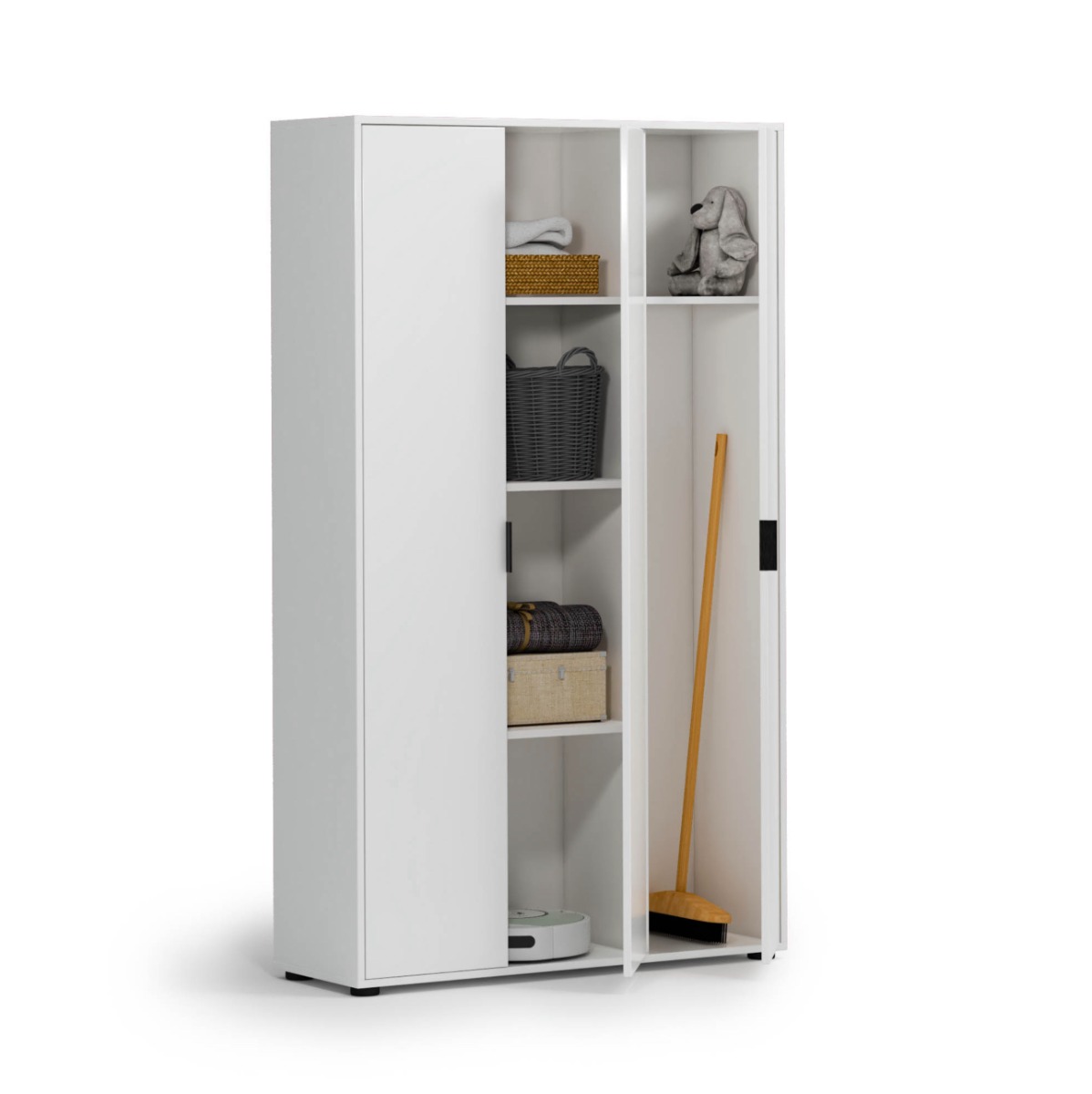 Armadietto multiuso 3 ante con 4 ripiani