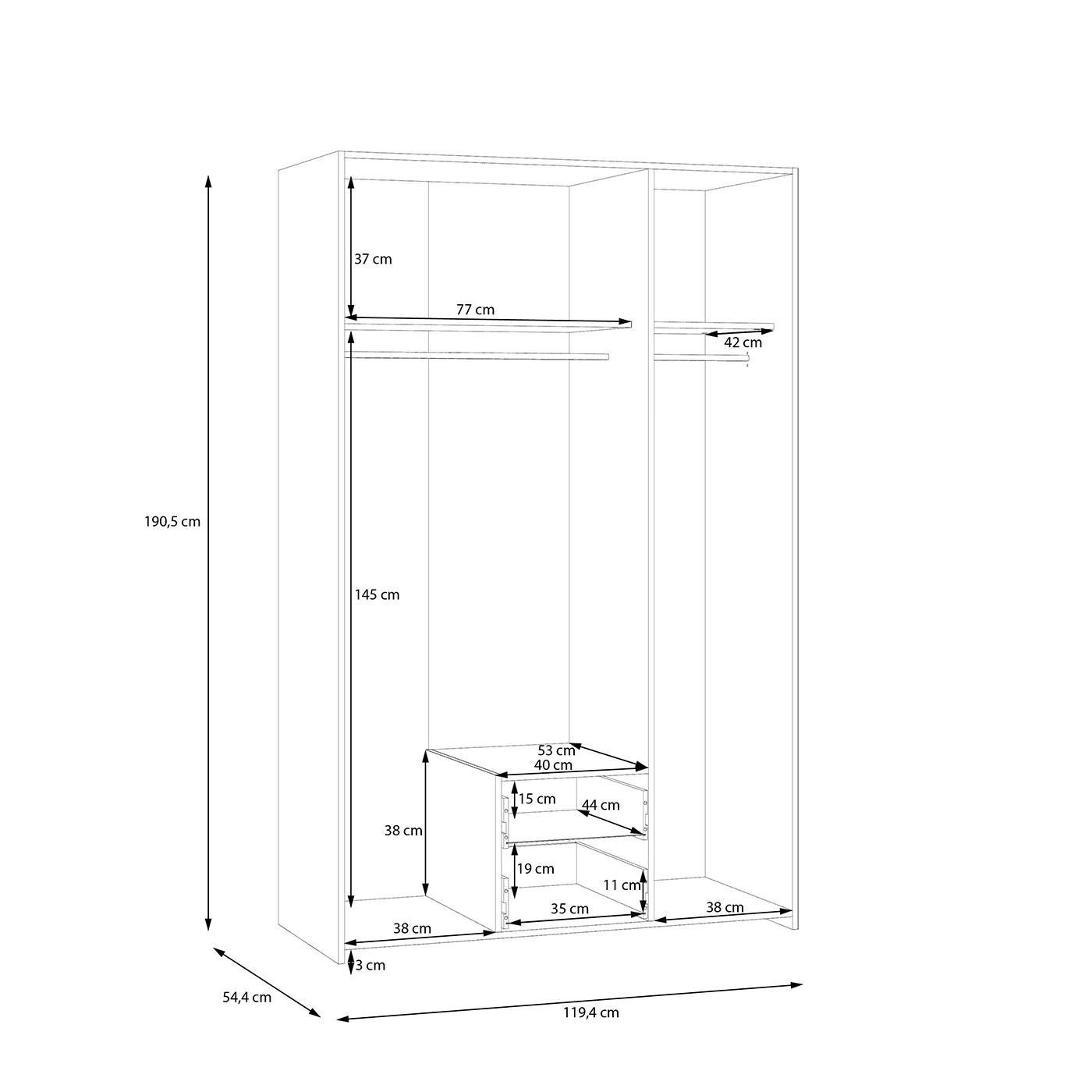 offerta armadio con cassetti