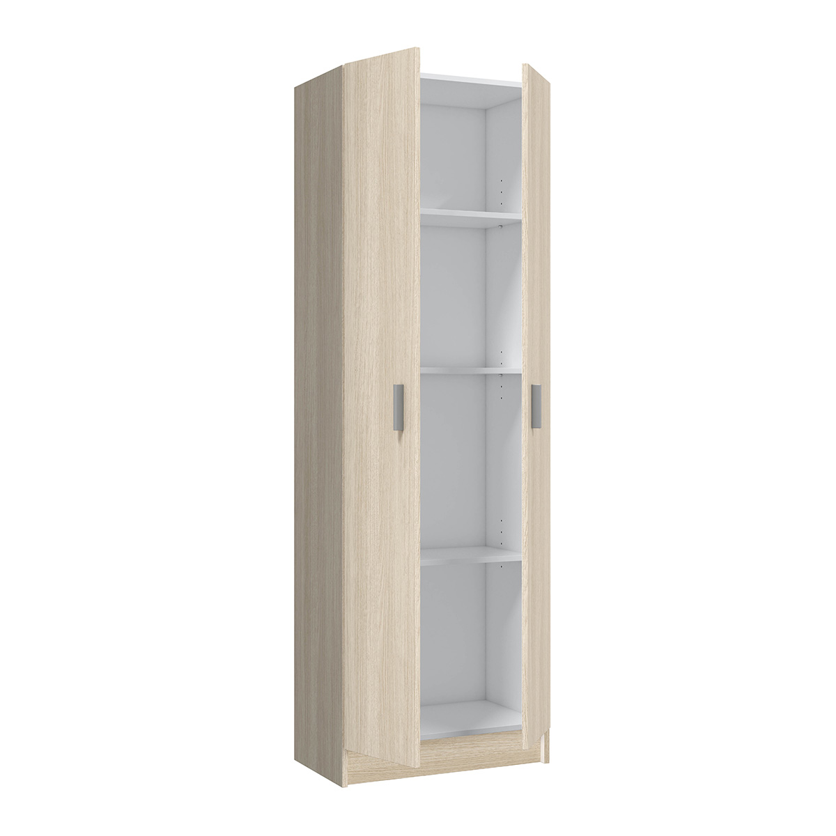 Armadio multiuso 2 ante, finitura Rovere chiaro 