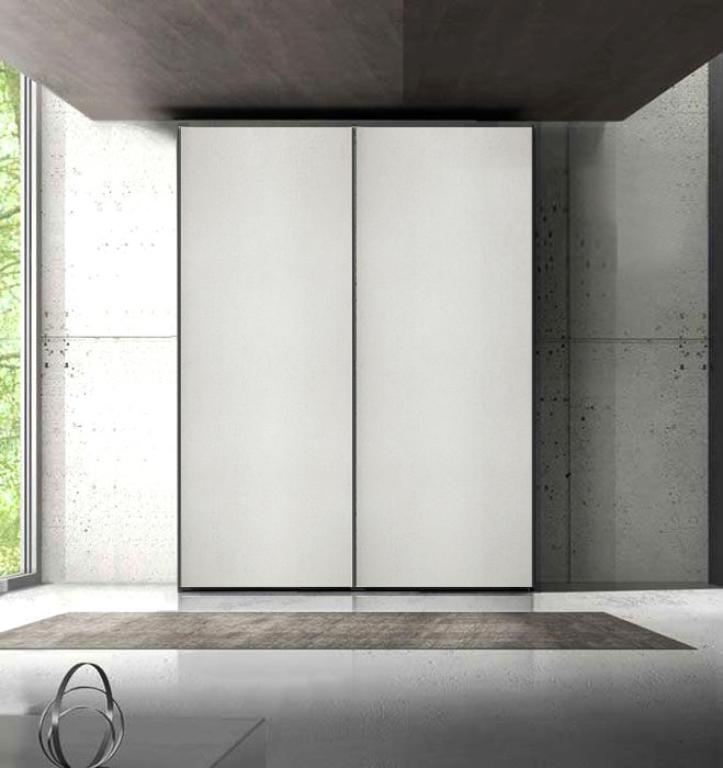 Armadio moderno con 2 ante scorrevoli finitura Cemento artico