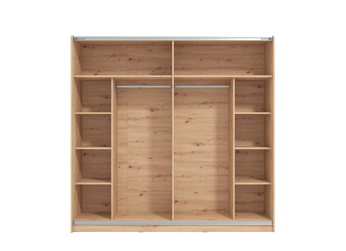 Armadio scorrevole L.220, stile industy, finitura Rovere