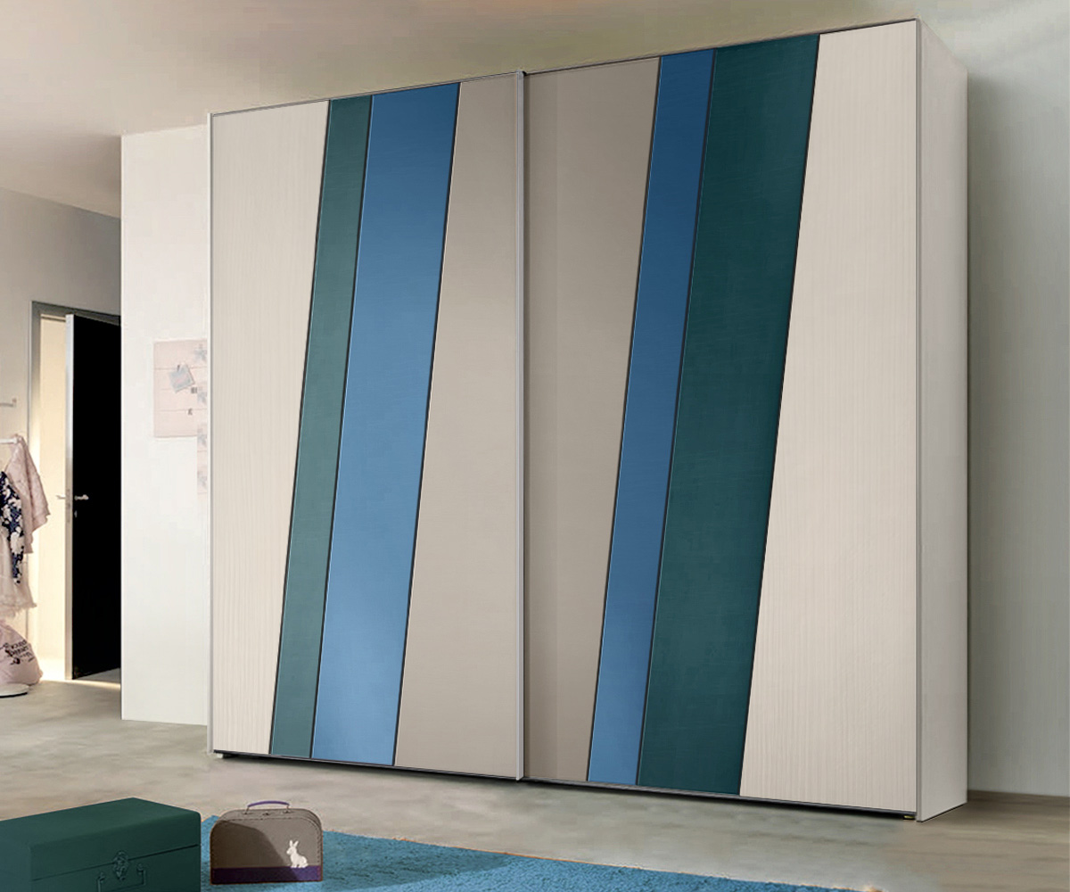 Armadio scorrevole Moretti Compact di grandi dimensioni, modello Geometria