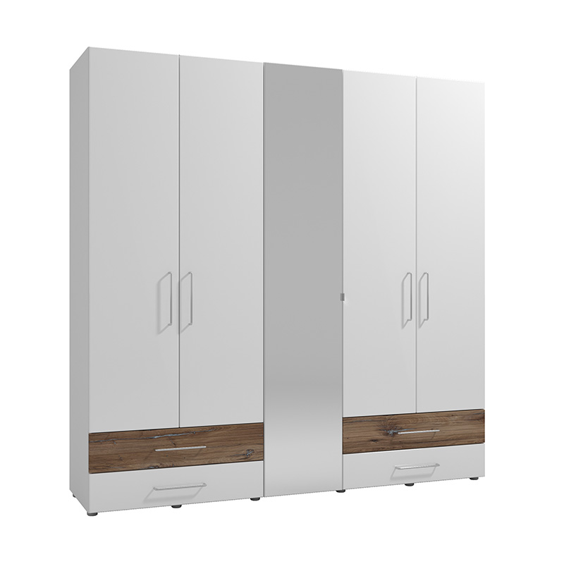 armadio con led bianco lucido ante battenti