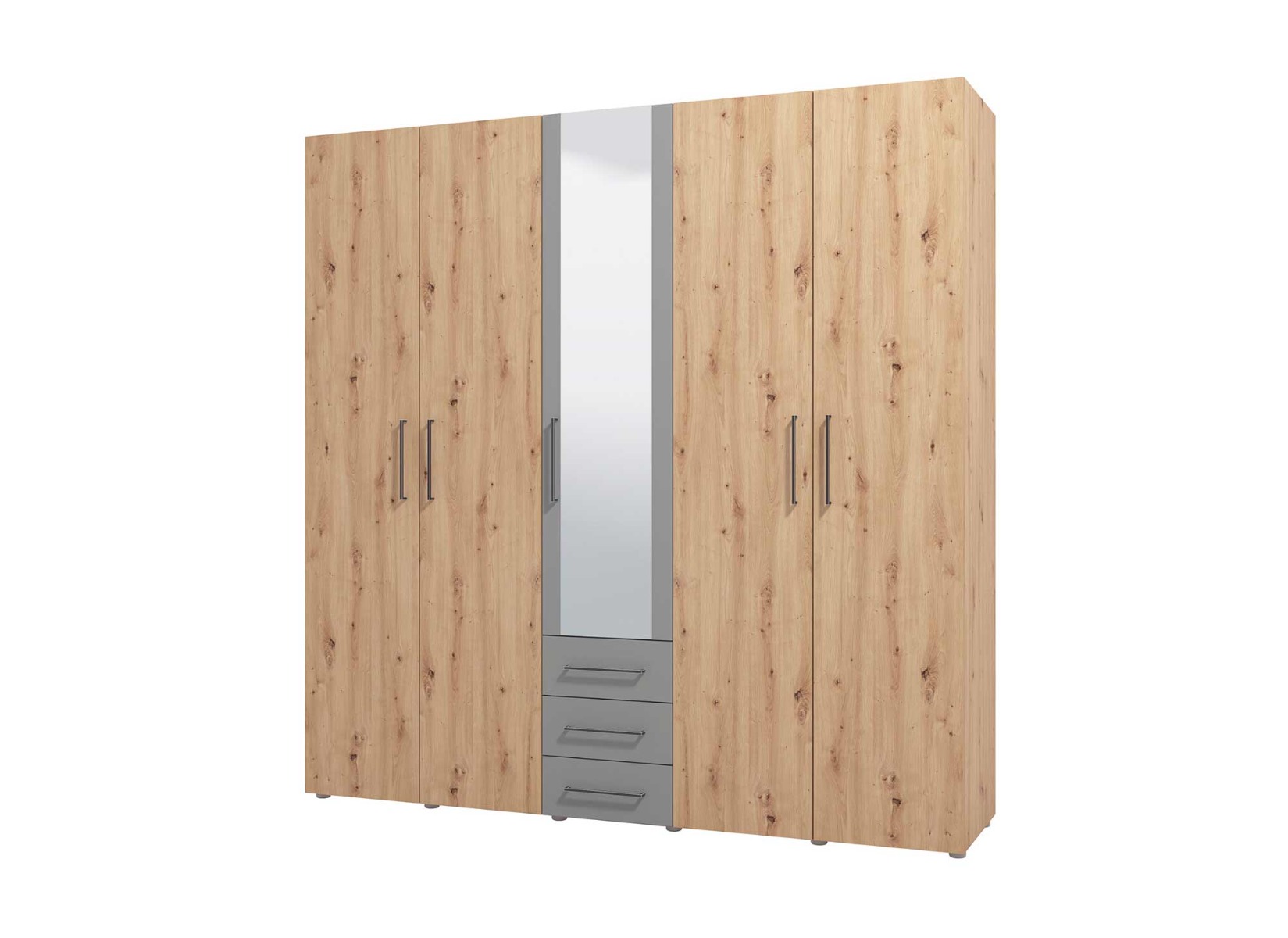 Armadio industry finitura rovere 5 ante battenti