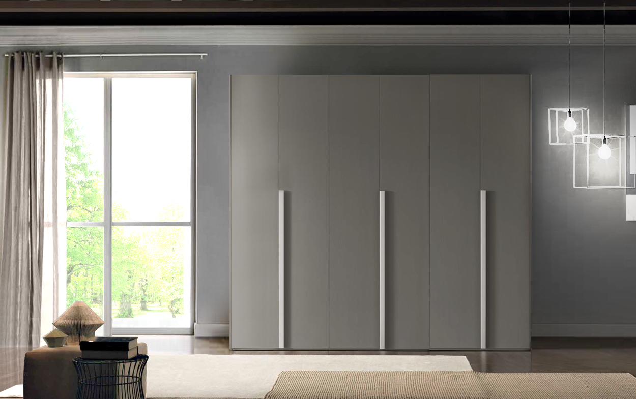 Armadio scontato, 6 ante battenti in Grigio londra