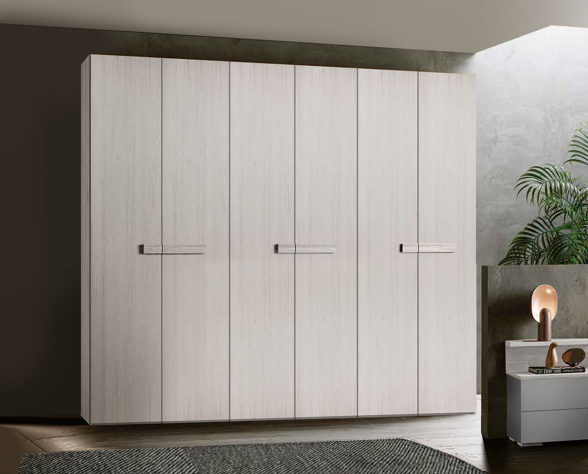 Armadio moderno Bianco altea, 6 ante battenti