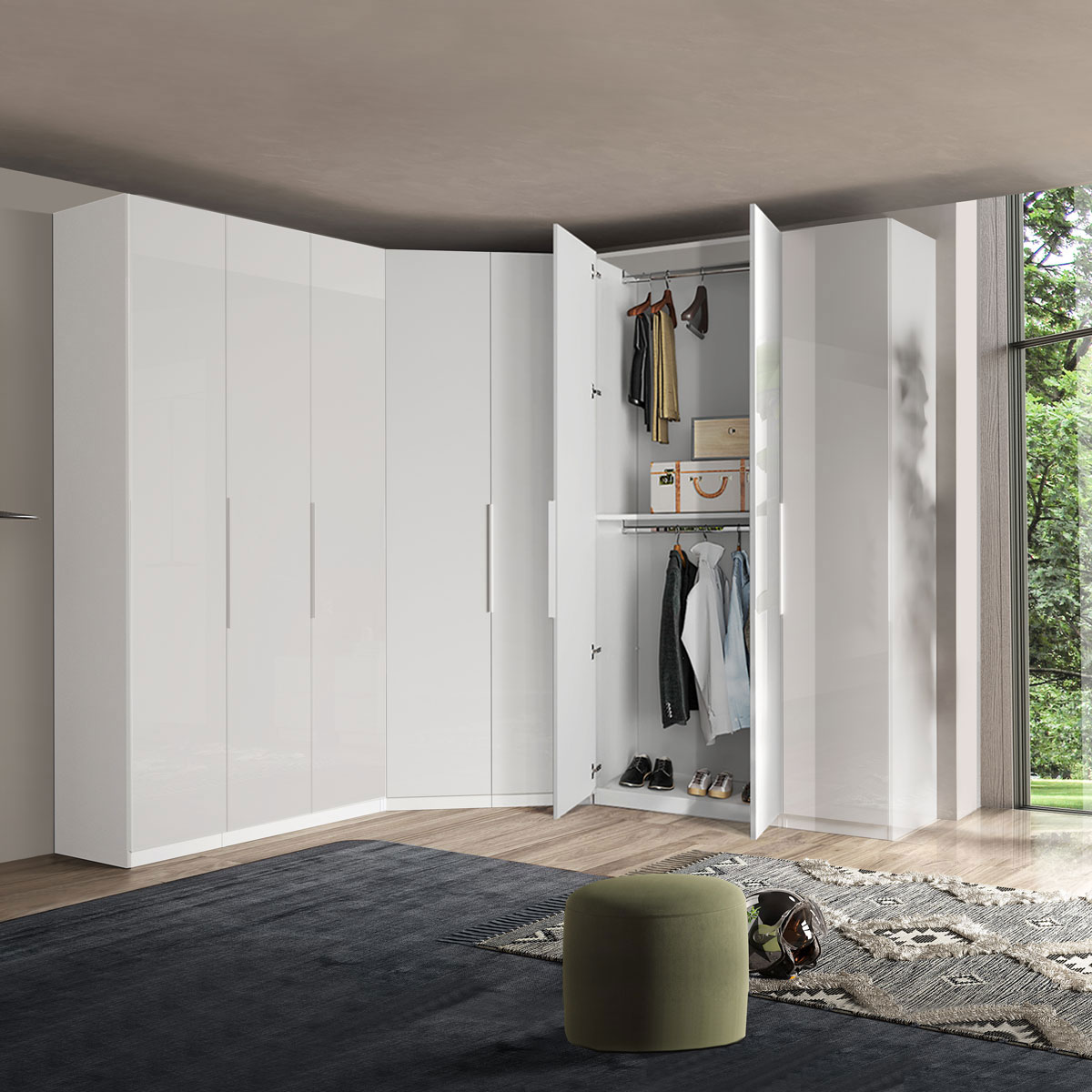 cabina con 8 ante bianca