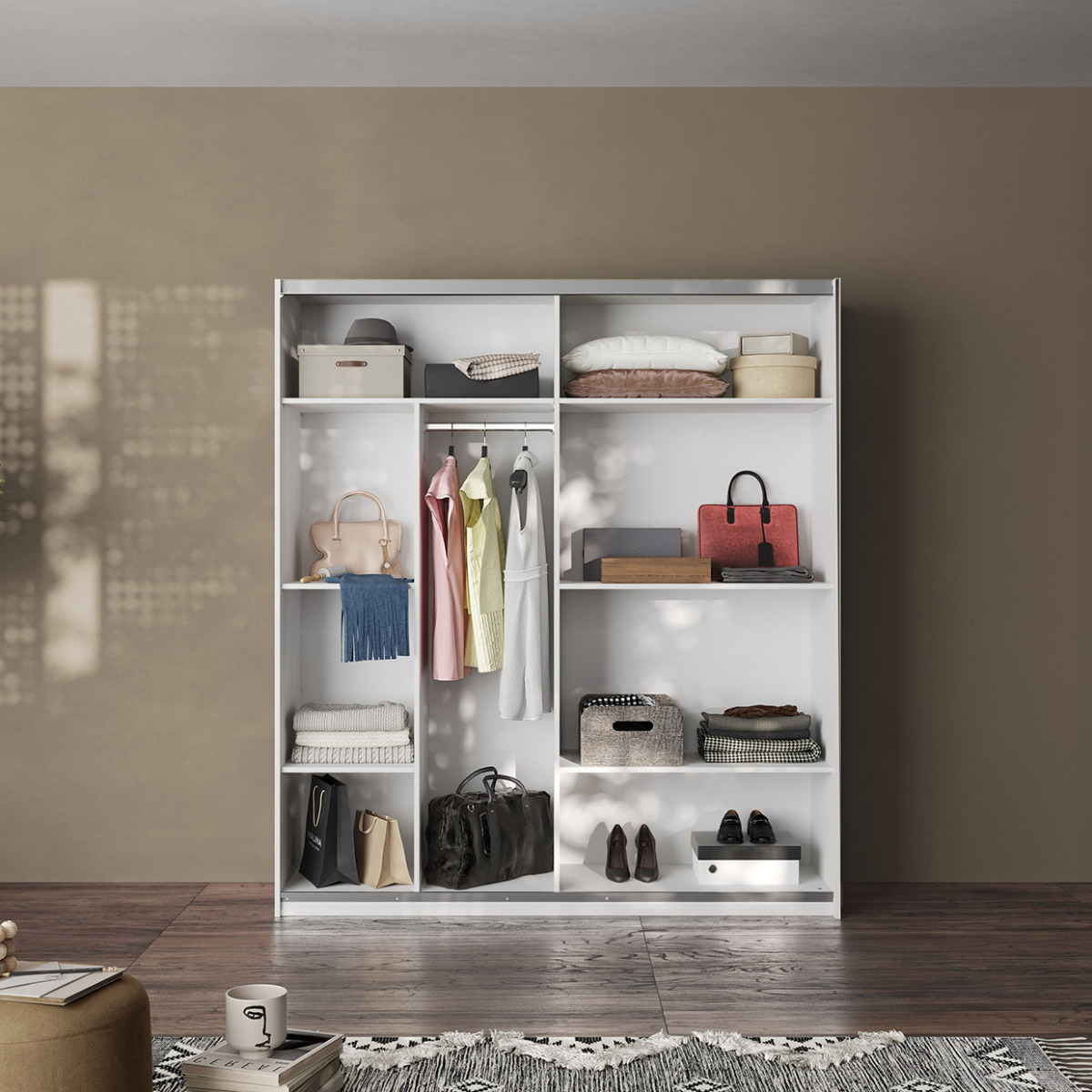 armadio con specchio moderno