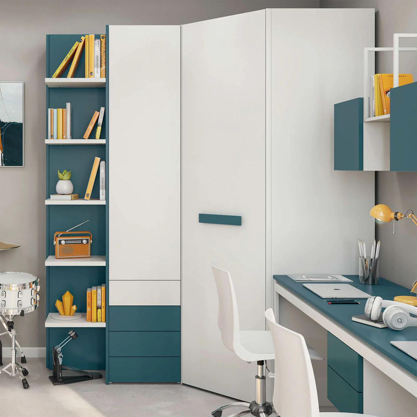 armadio cabina blu mosaico