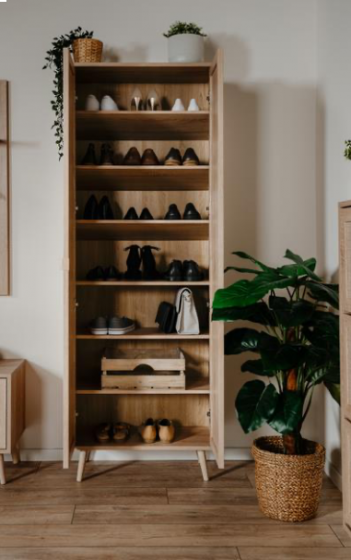 Composizione ingresso Kara in finitura Quercia ed effetto Rafia