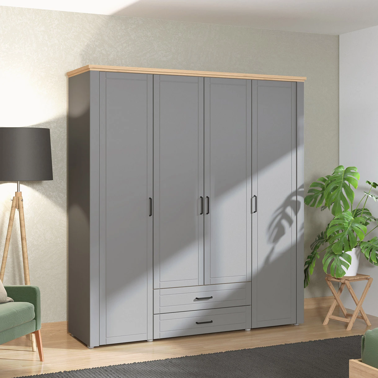 armadio grafite e rovere