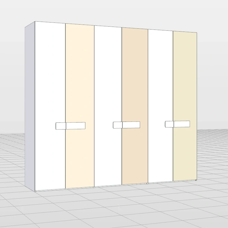 Armadio 6 ante battenti, L.276 H.246 P.61, Laccato Zenzero Shop