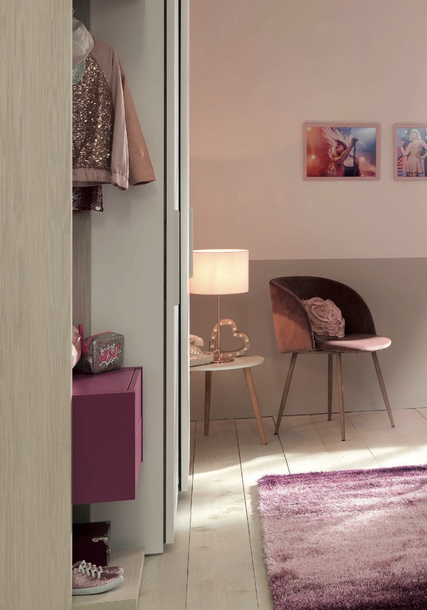 Armadio scorrevole L.155 Moretti Compact, Frassino Bianco