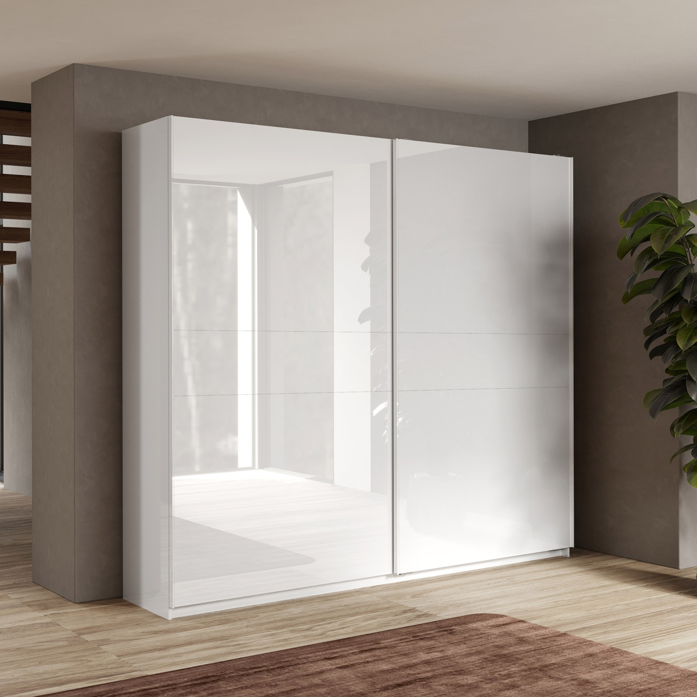 armadio bianco moderno laccato