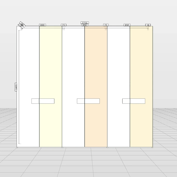 Armadio 6 ante battenti, L.276 H.246 P.61, Laccato Zenzero Shop