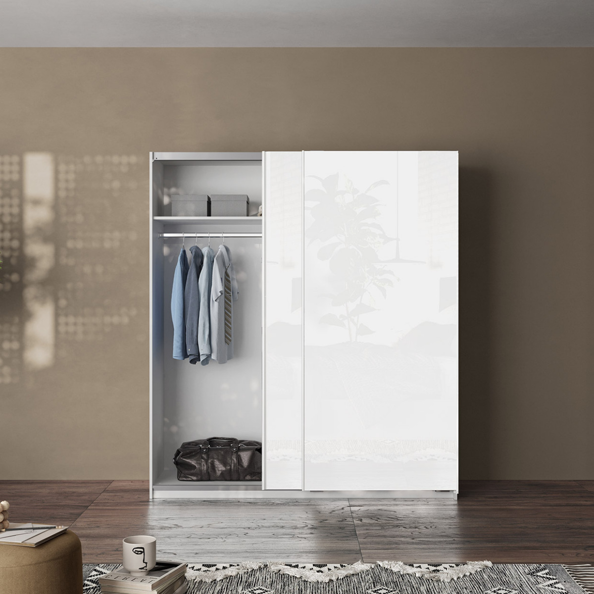 armadio con specchio moderno