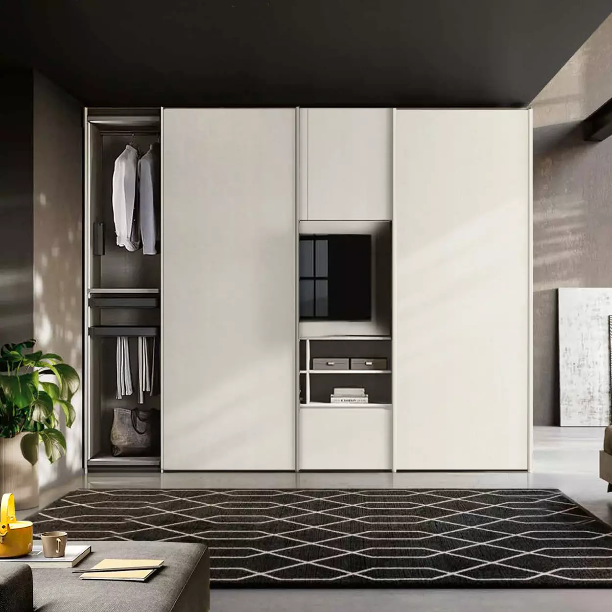 armadio bianco spatolato