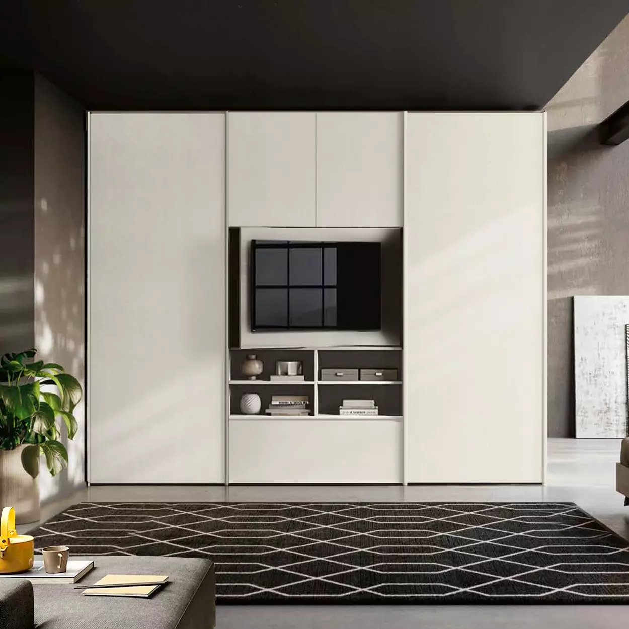 armadio bianco spatolato