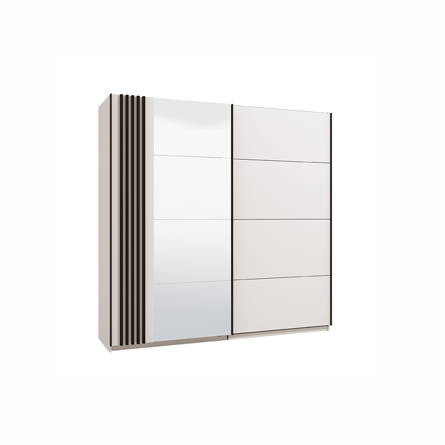 Armadio bianco moderno bicolore ante scorrevoli
