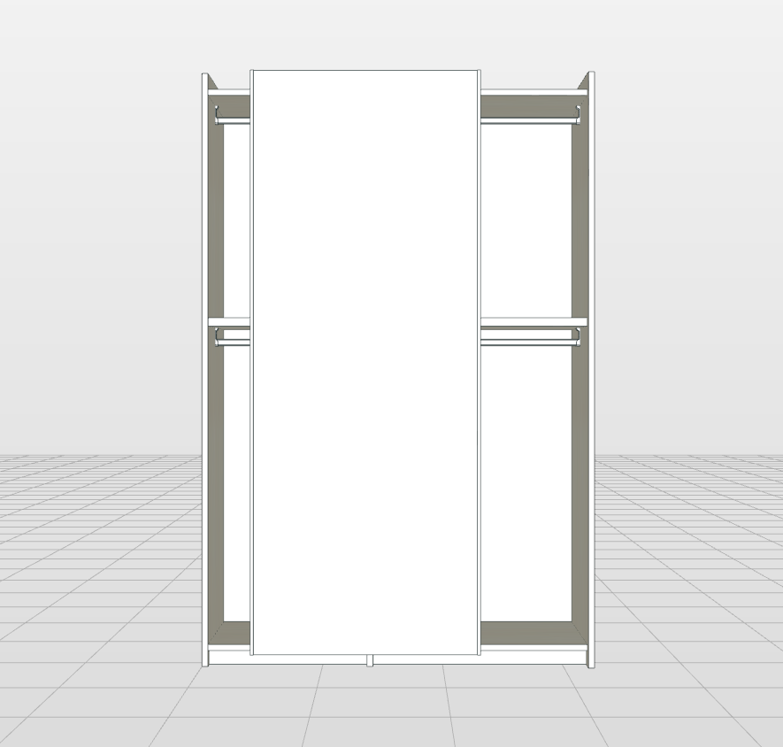 Armadio scorrevole 2 ante, L.163, Snow e Ceruleo laccato