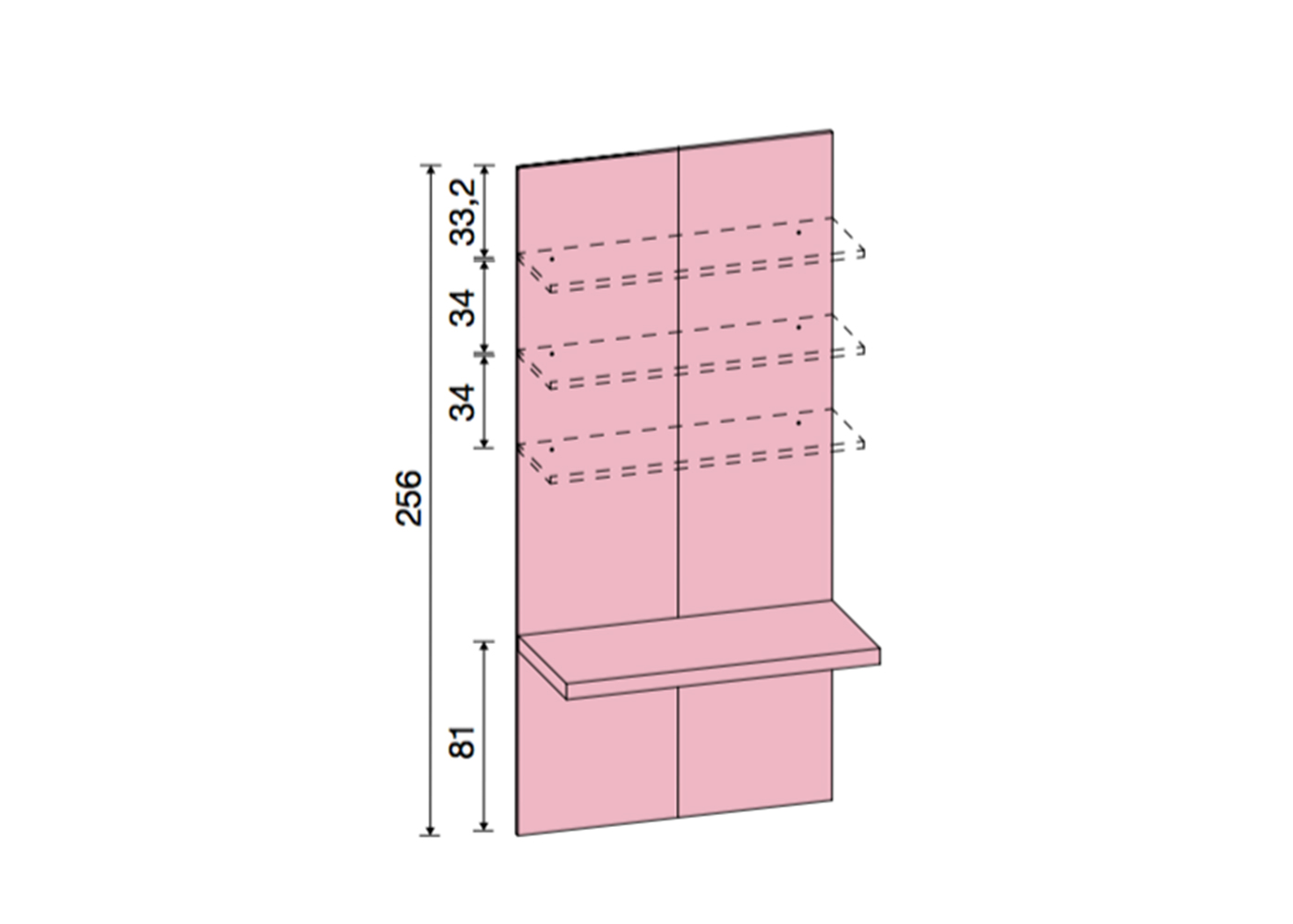 Armadio con scrivania, 5 ante battenti e 6 cassetti, Olmo natura e Orzo