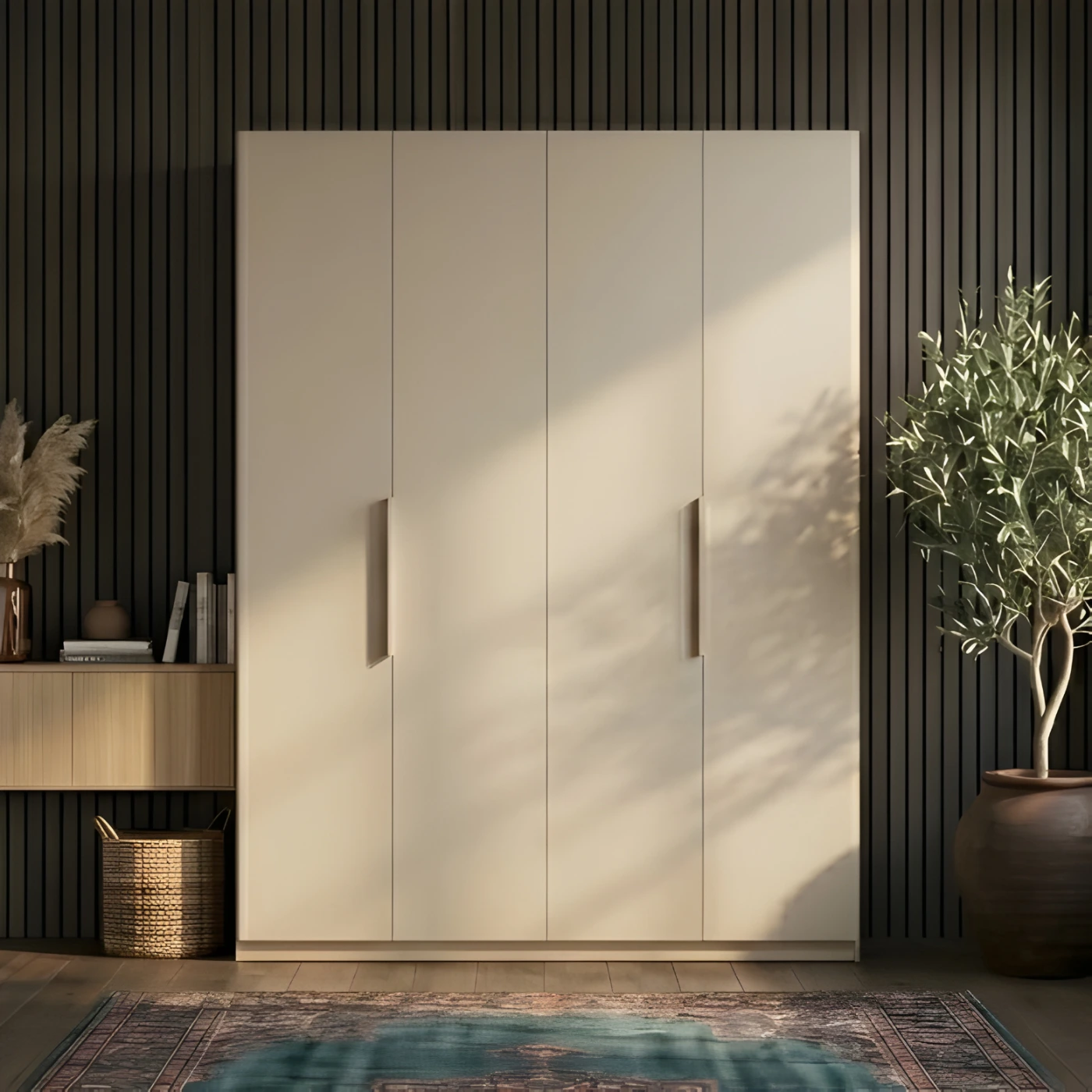 Armadio 4 ante, finitura Cashmere, L.183